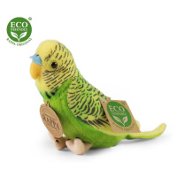 Rappa Plyšová andulka se zvukem 11 cm 2 druhy ECO-FRIENDLY papoušek zelená