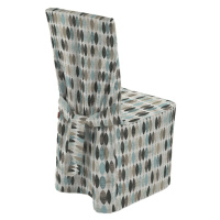 Dekoria Návlek na židli, oválky odstíny černé, hnědo-šedé a modré na světlém podkladu, 45 x 94 c