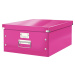 Růžový kartonový úložný box s víkem 37x48x20 cm Click&Store – Leitz