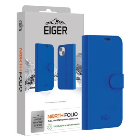 Kryt Eiger North Folio Case for Apple iPhone 15 Pro in Blue Eiger Glass