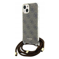 Pouzdro Guess Crossbody Cord 4G Print Pro Iphone 15 14 13 Hnědé