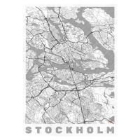 Mapa Stockholm, Hubert Roguski, 30 × 40 cm