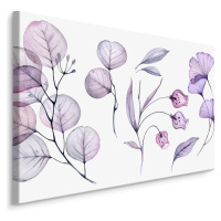 MyBestHome BOX Plátno Fialově Růžové Listy A Květy Varianta: 40x30