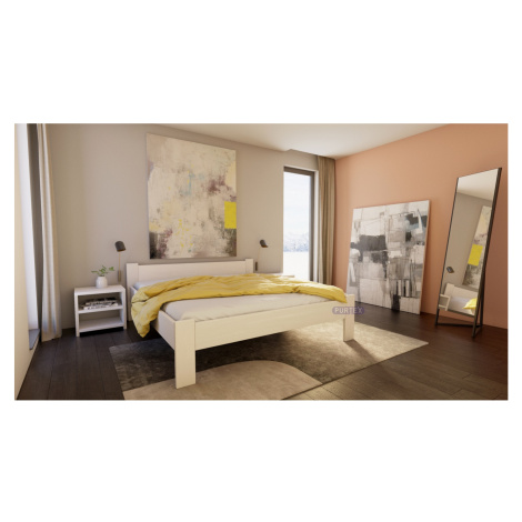 Postel Purtex Emily Rozměr: 180x200 cm, Materiál: Buk, Moření: Šedá