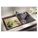 Blanco ZENAR 45 S-F Silgranit aluminium dřez vpravo s excentrem, přís. krájecí deska dřevo
