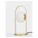 NOVA LUCE stolní lampa HOOK saténový zlatý kov a opálové bílé sklo LED 4.8W 230V 3000K IP20 9695