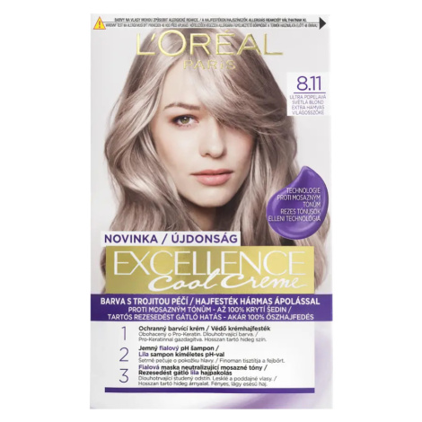L'Oréal Barva na vlasy Excellence Cool Creme 8.11 ultra popelavá světlá blond