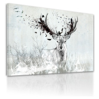 Obraz na plátně DEER DREAMS COLOR C různé rozměry Ludesign ludesign obrazy: 100x70 cm