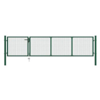 Zahradní plotová brána ocel 350×75 cm zelená