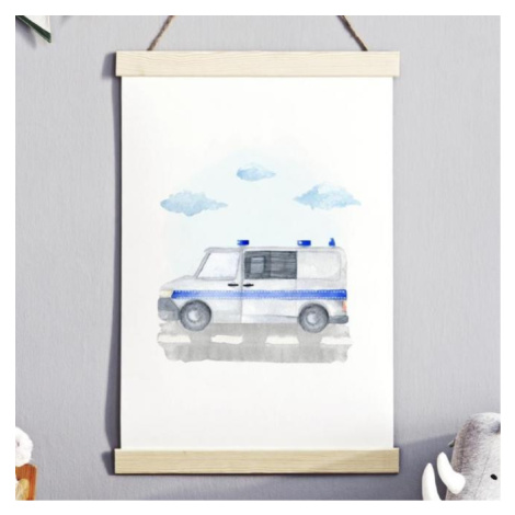 Plakát s motivem policejního auta do dětského pokoje