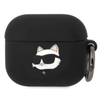 Silikonové pouzdro Karl Lagerfeld 3D Logo Choupette pro Airpods 3, black