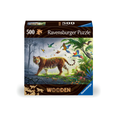 Dřevěné puzzle Tygr v džungli 500 dílků RAVENSBURGER