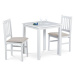 Jídelní set Nathan - stůl, 2x židle (bílá mat, lak)
