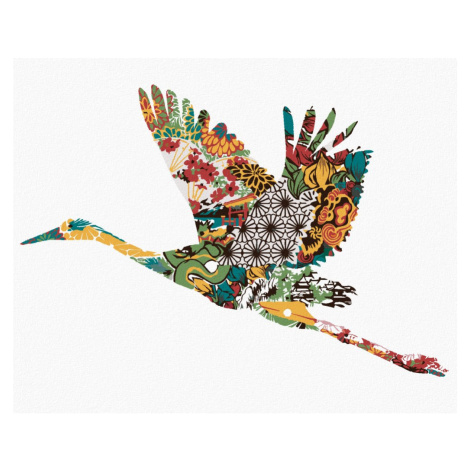 Malování podle čísel - ČÁP S ORNAMENTY Rozměr: 80x100 cm, Rámování: bez rámu a bez vypnutí plátn