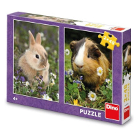 Puzzle Králíček a morče 2 x 48 dílků - Dino