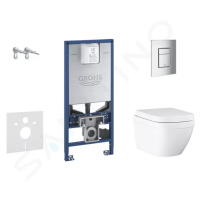 GROHE Rapid SLX Set předstěnové instalace, klozetu a sedátka, tlačítka Skate Cosmopolitan S, Rim