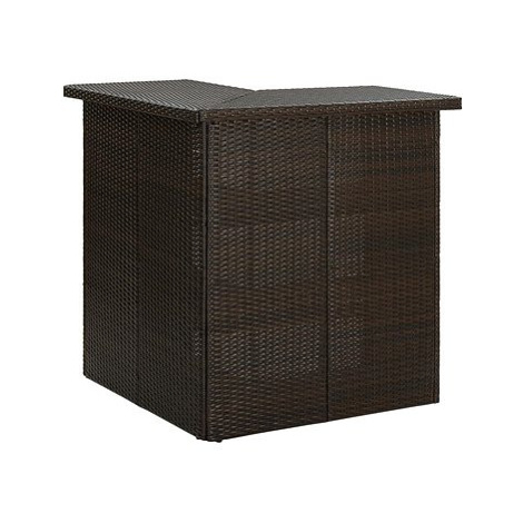 Rohový barový stolek hnědý 100x50x105 cm polyratan SHUMEE