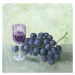 Ilustrace Oil painting of red wine grapes, mitza, 40 × 40 cm