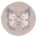 Lorena Canals koberce Přírodní koberec, ručně tkaný Butterfly Rozměry koberců: 160x160 (průměr) 