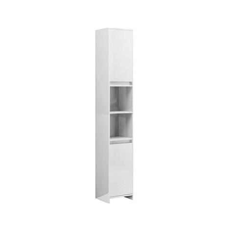Shumee Koupelnová skříňka - bílá, vysoký lesk, 30 × 30 × 183,5 cm, dřevotříska, 802675