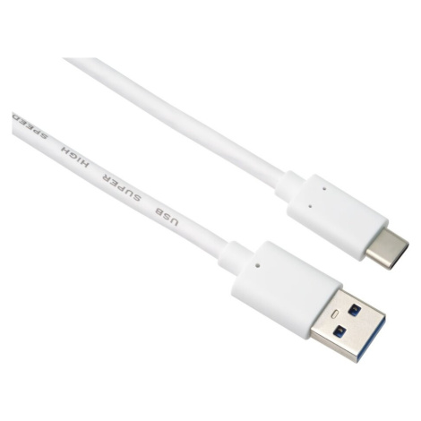PremiumCord kabel USB-A - USB-C 3.2 gen 2, 3A, 0.5m, bílá - ku31ck05w