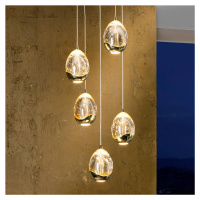 Schuller Valencia LED závěsné svítidlo Rocio, 5 světel ve zlaté barvě