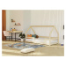 Benlemi Nízká postel domeček SAFE 8v1 ze dřeva se zábranou Zvolte barvu: Bílá, Zvolte rozměr: 90