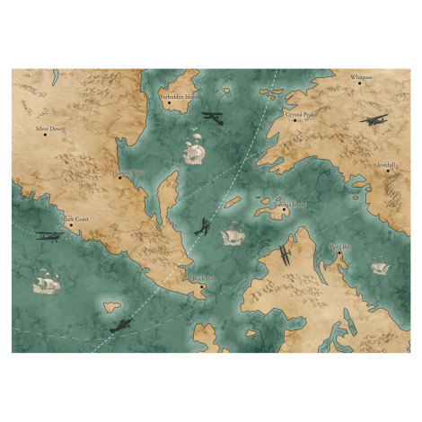 Komar Vliesová fototapeta Old Travel Map 350 x 250 cm