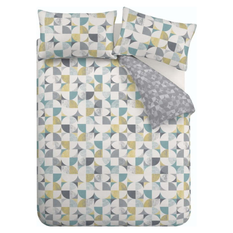 Šedé povlečení na dvoulůžko 200x200 cm Retro Circles – Catherine Lansfield