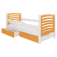 Dětská postel Camino Rám: Bílá, Čela a šuplíky: Oranžová