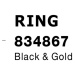 NOVA LUCE ozdobný kroužek GIA černá a zlatá 834867