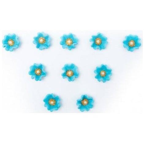 Cukrové květinky modré 10ks - K Decor