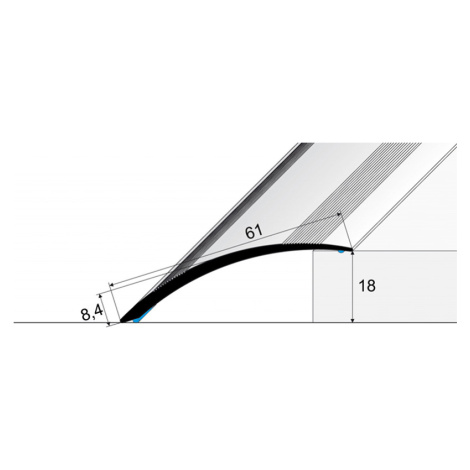Přechodový profil 61 mm - oblý, délka 270 cm ProfilTeam