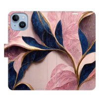 iSaprio flip pouzdro Pink Leaves pro iPhone 14