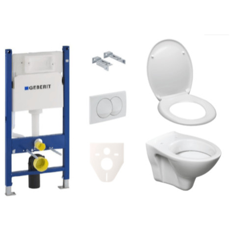 Závěsný set WC Ceramia S-Line + modul Geberit Duofix s tlačítkem Delta 20 bílé SIKOGES5D0