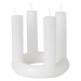 Kulatý adventní svícen 4 svíčky průměr 20 cm Broste LUCILLE - bílý