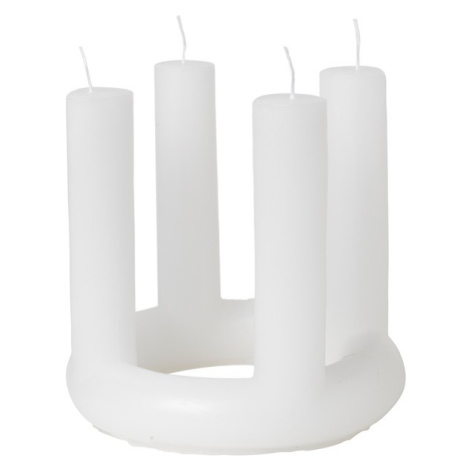 Kulatý adventní svícen 4 svíčky průměr 20 cm Broste LUCILLE - bílý Broste Copenhagen
