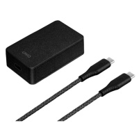 Nabíječka UNIQ  Versa Slim  USB-C PD 18W + cable USB-C - USB-C charcoal black (LITHOS Collective