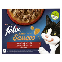 FELIX Sensations Sauces - výběr v ochucených omáčkách s hovězím, jehněčím, krůtou a kachnou 12 x