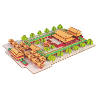 Woodcraft construction kit Dřevěné 3D puzzle Woodcraft Konfuciův chrám