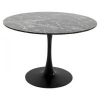 KARE Design Kulatý jídelní stůl Schickeria - mramorový, černý, Ø110cm
