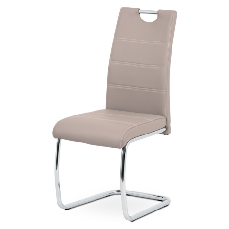 Jídelní židle SUESOR, béžová ekokůže/chrom Autronic