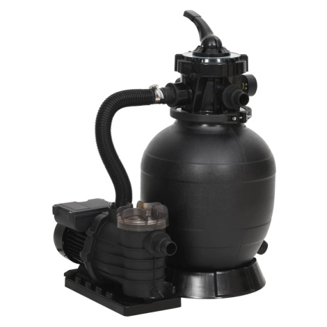 vidaXL Bazénová písková filtrace s předfiltrem černá