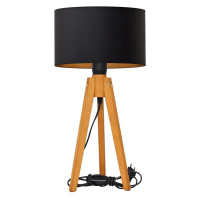 Stolní lampa ALBA 1xE27/15W/230V černá/zlatá/dub