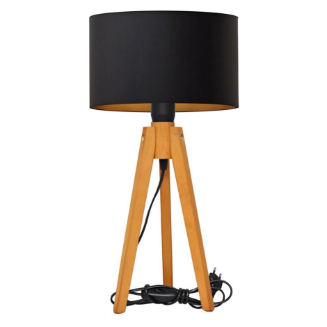 Stolní lampa ALBA 1xE27/15W/230V černá/zlatá/dub Donoci