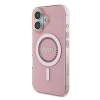 Pouzdro Guess pro iPhone 16 6.1 růžové IML Rhinestones MagSafe