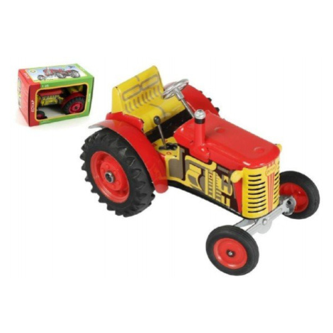 Traktor Zetor červený na klíček kov 14cm 1:25 v krabičce Kovap