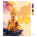Malování podle čísel - ZLATÝ BUDDHA NA BAREVNÉM POZADÍ Rozměr: 80x100 cm, Rámování: bez rámu a b