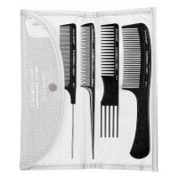 Olivia Garden Carbon Comb Set STP - sada vysoce kvalitních hřebenů, 4ks