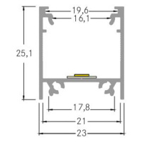 BRUMBERG BRUMBERG montážní profil výška 25 mm délka 1 m hliník